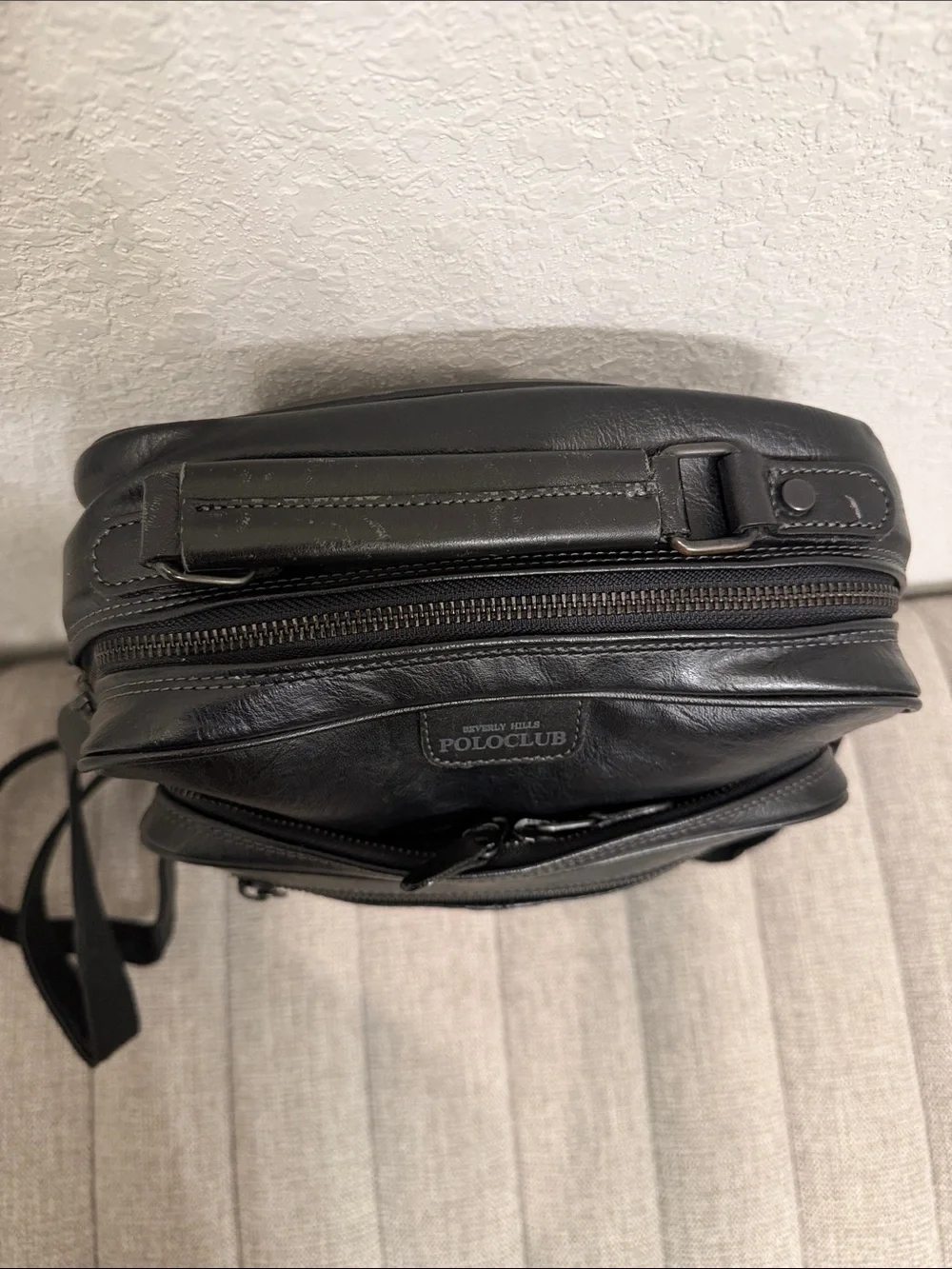 Polo by Ralph Lauren Black Leather Messenger Crossbody